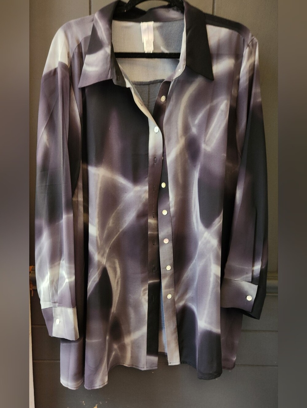 Marla Wynne Black and Gray Ombre Blouse
